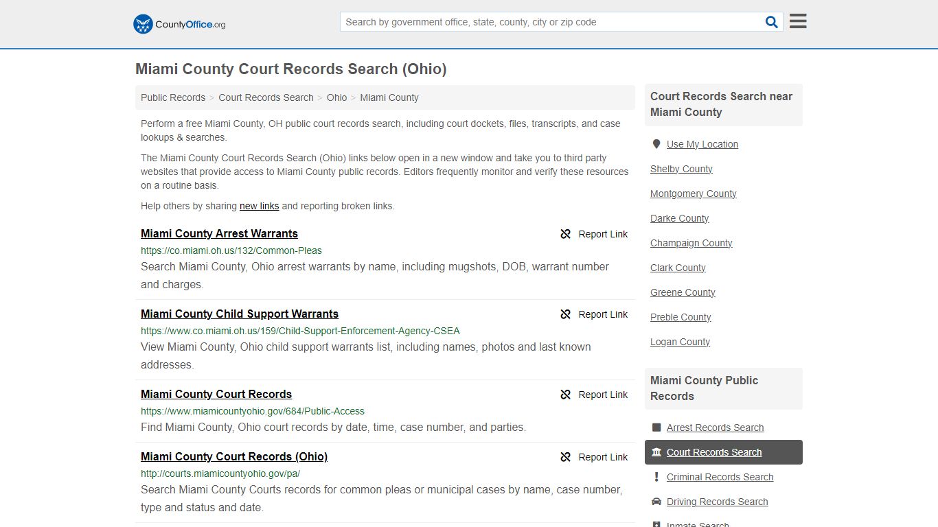Court Records Search - Miami County, OH (Adoptions, Criminal, Child ...